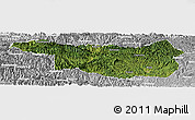 Satellite Panoramic Map of Yunxi, lighten, desaturated