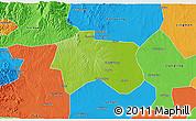 Physical 3D Map of Zhijiang, political outside