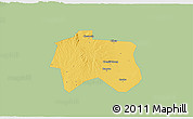 Savanna Style 3D Map of Zhijiang, single color outside