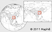 Blank Location Map of Zhijiang, highlighted country, within the entire country