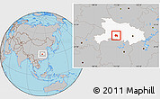 Gray Location Map of Zhijiang, highlighted parent region