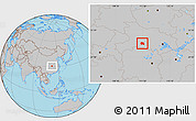 Gray Location Map of Zhijiang