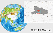 Physical Location Map of Zhijiang, highlighted country, highlighted parent region