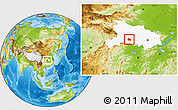 Physical Location Map of Zhijiang, highlighted parent region