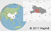 Savanna Style Location Map of Zhijiang, highlighted country, highlighted parent region