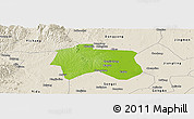 Physical Panoramic Map of Zhijiang, shaded relief outside