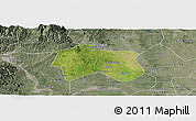 Satellite Panoramic Map of Zhijiang, semi-desaturated
