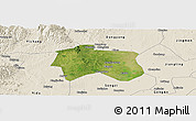 Satellite Panoramic Map of Zhijiang, shaded relief outside