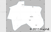 Gray Simple Map of Zhijiang, single color outside
