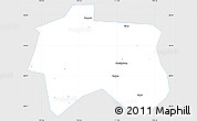 Silver Style Simple Map of Zhijiang, single color outside
