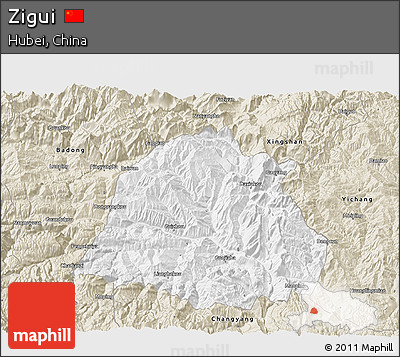 Classic Style 3D Map of Zigui