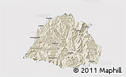 Shaded Relief 3D Map of Zigui, single color outside