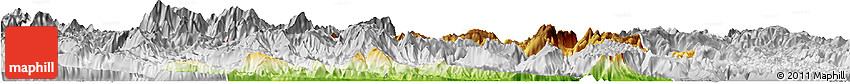 Physical Horizon Map of Zigui, lighten, desaturated