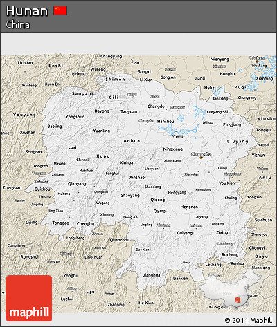 Classic Style 3D Map of Hunan