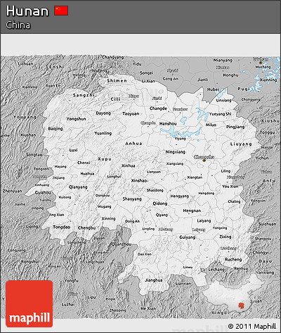 Gray 3D Map of Hunan
