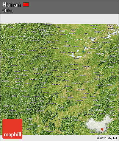 Satellite 3D Map of Hunan