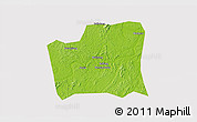 Physical 3D Map of Changning, cropped outside
