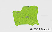 Physical 3D Map of Changning, single color outside