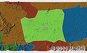 Political 3D Map of Changning, darken