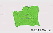 Political 3D Map of Changning, single color outside