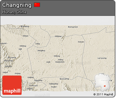 Shaded Relief 3D Map of Changning