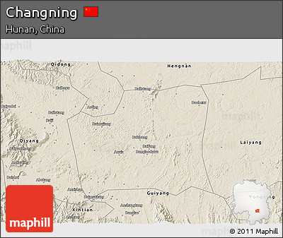 Shaded Relief 3D Map of Changning