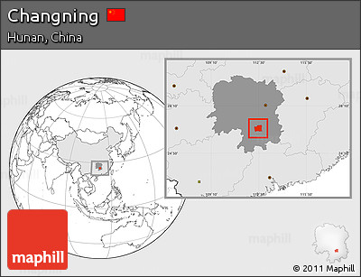 Blank Location Map of Changning, highlighted country, highlighted parent region