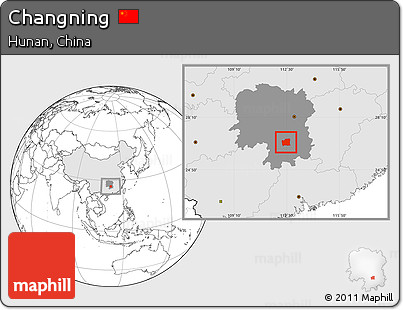Blank Location Map of Changning, highlighted country, highlighted parent region