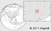 Blank Location Map of Changning, highlighted country