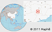 Gray Location Map of Changning, highlighted country