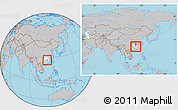 Gray Location Map of Changning, highlighted parent region, within the entire country