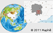Physical Location Map of Changning, highlighted country, highlighted parent region