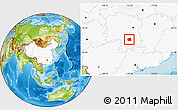 Physical Location Map of Changning, highlighted country