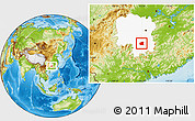 Physical Location Map of Changning, highlighted parent region