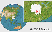 Satellite Location Map of Changning, highlighted parent region