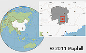 Savanna Style Location Map of Changning, highlighted country, highlighted parent region