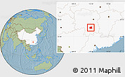 Savanna Style Location Map of Changning, highlighted country, hill shading