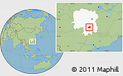Savanna Style Location Map of Changning, highlighted parent region