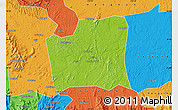 Physical Map of Changning, political outside