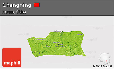 Physical Panoramic Map of Changning, cropped outside