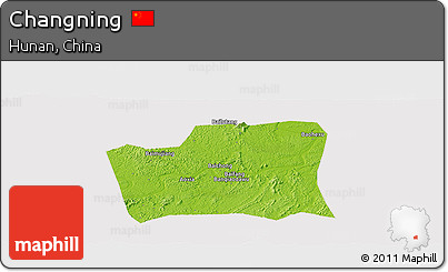 Physical Panoramic Map of Changning, cropped outside