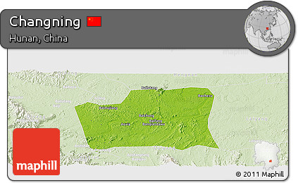 Physical Panoramic Map of Changning, lighten