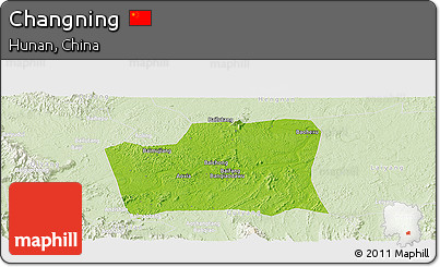 Physical Panoramic Map of Changning, lighten