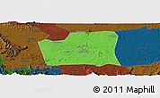 Political Panoramic Map of Changning, darken