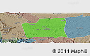 Political Panoramic Map of Changning, semi-desaturated