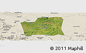 Satellite Panoramic Map of Changning, shaded relief outside
