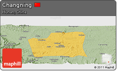 Savanna Style Panoramic Map of Changning