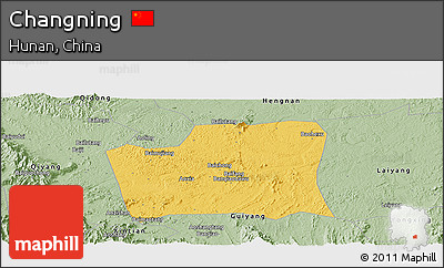 Savanna Style Panoramic Map of Changning