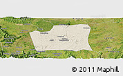 Shaded Relief Panoramic Map of Changning, satellite outside