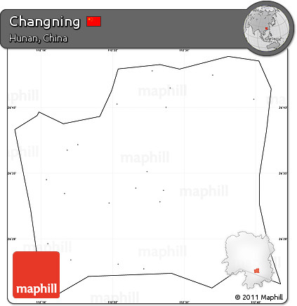 Blank Simple Map of Changning, cropped outside, no labels